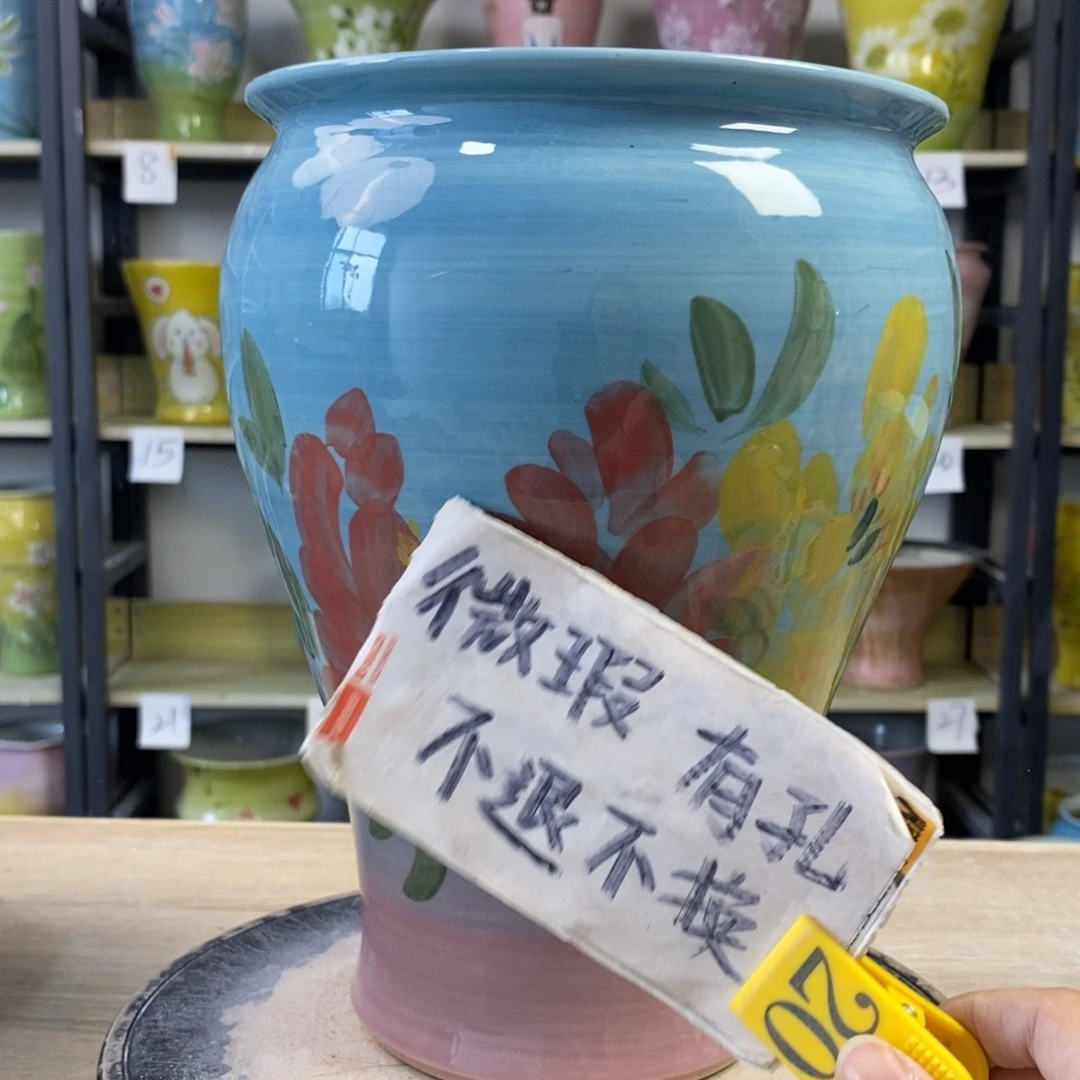 景德镇手工手绘陶瓷花盆