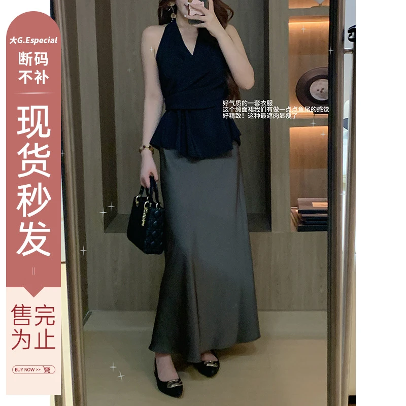 大G.Especial【气质欧尼】2025年新款女士缎面半裙K425A02953-2