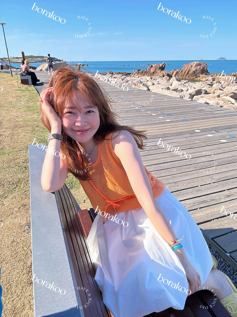 【BORAKOO】花苞褶皱高腰半身裙