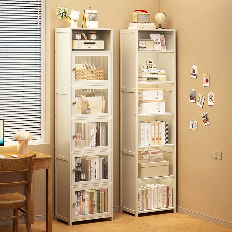 书架角落柜窄版简约落地经济型收纳柜子储物省空间小边角置物书柜