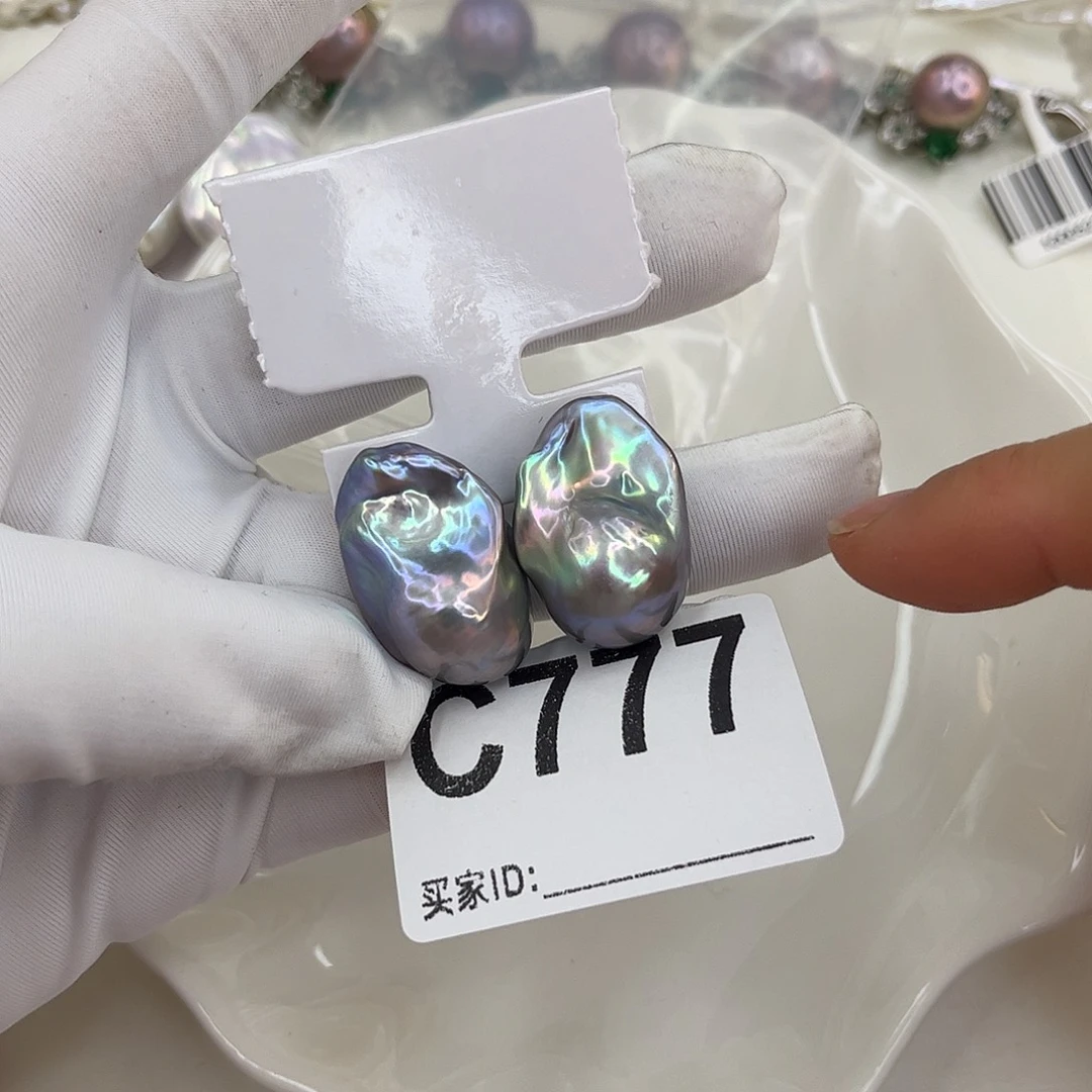 银S925镶嵌淡水珍珠耳饰