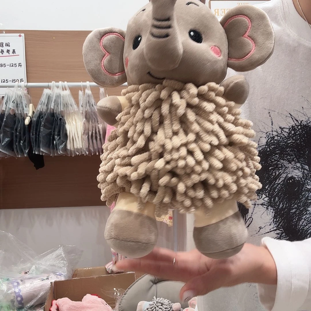 三醋酯纤维大象咖色擦手巾