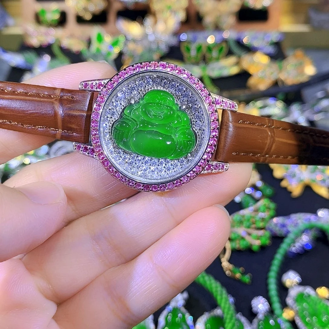 吊坠(不含链)银S925镶嵌翡翠