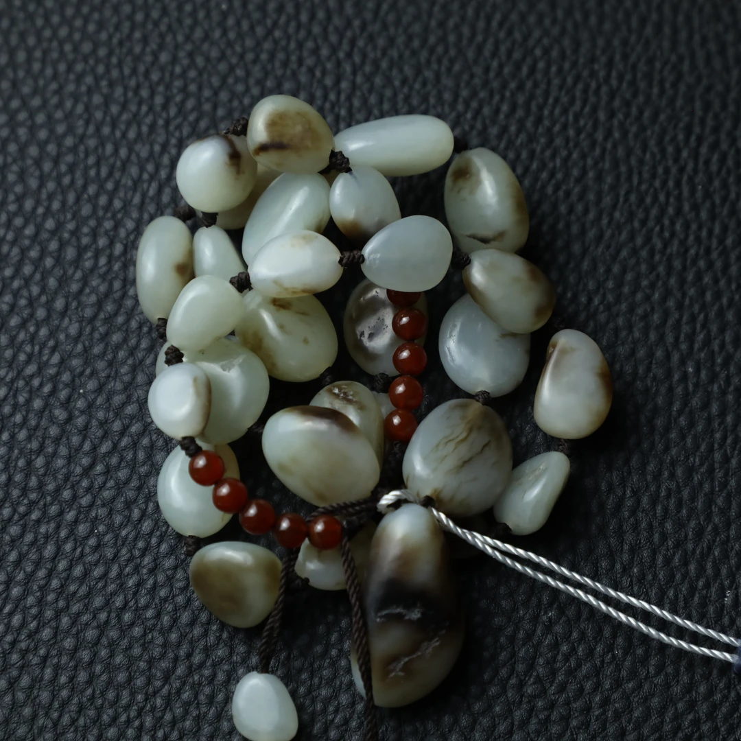 TCWWA07528清晚和田白玉原石项链