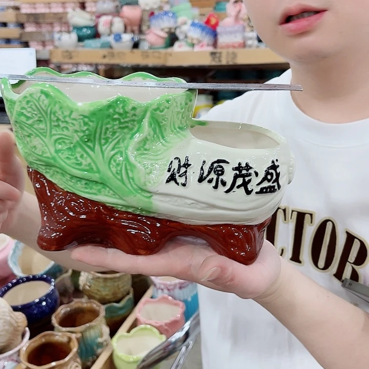 有孔，凑10元包邮陶瓷花盆发货！