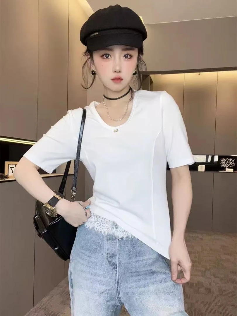 2505-3582 U型领时尚百搭短袖T恤