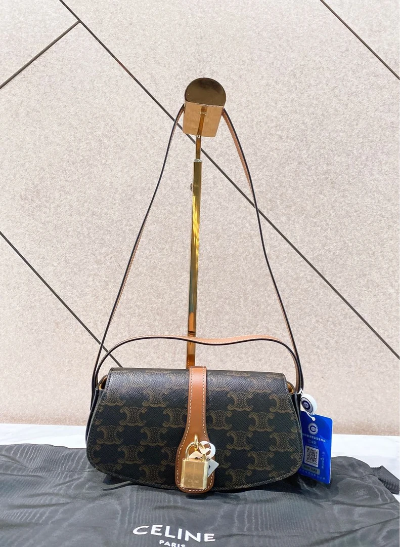 未使用 Celine/思琳 帝爵鹏哥直播专享/老花凯旋门锁头包