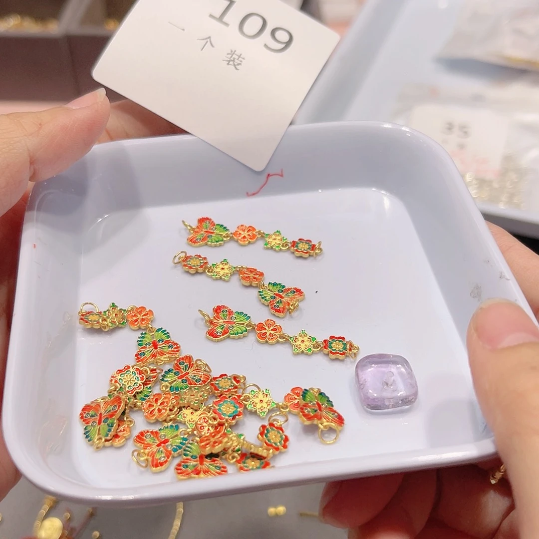 水晶珠宝半成品银S925镀金镶嵌109