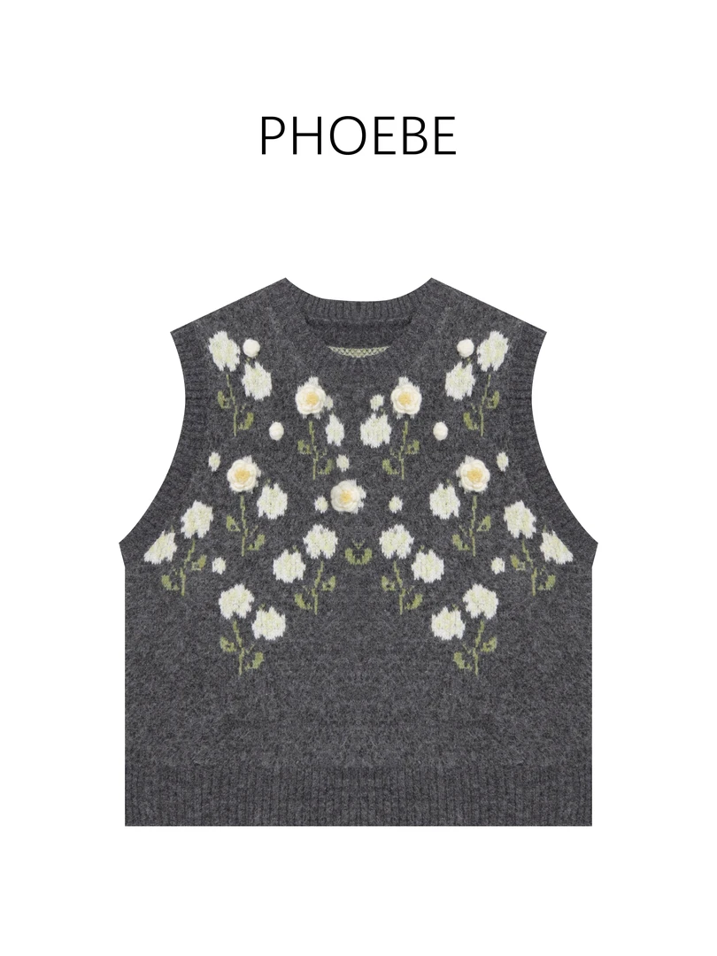 韩【fafa马甲】PHOEBE叶姐 ins立体花花背心马甲HF5081887C
