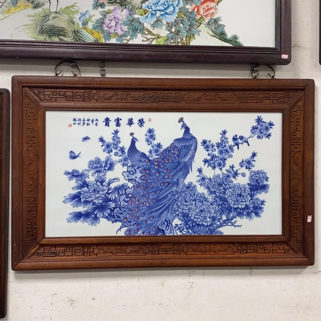 瓷片100*60 景德镇瓷板画柴窑烧制