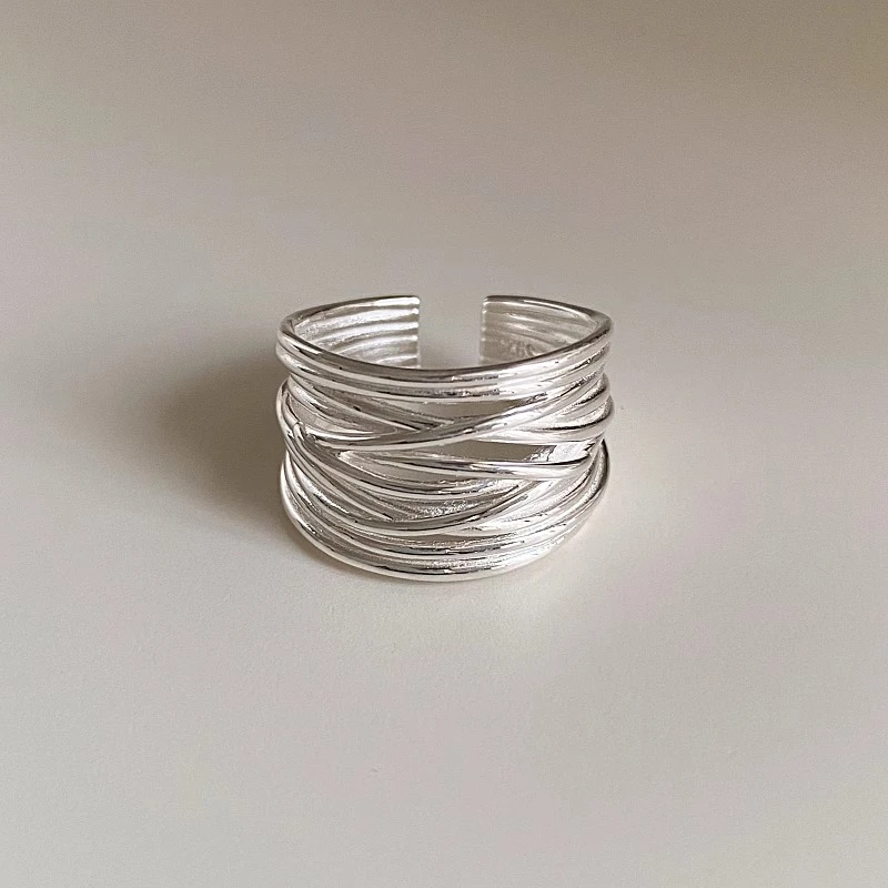 线条多层缠绕戒指女2025年新款潮小众设计高级感轻奢个性开口指环