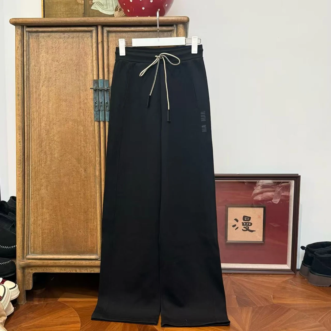 MYL2025年春季新款涤棉混纺休闲裤系带简约百搭直筒裤休闲裤