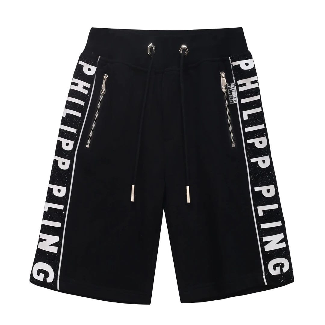 小雅专柜奢牌高级印花烫钻拉链系列时尚男士PP休闲宽松短裤256820