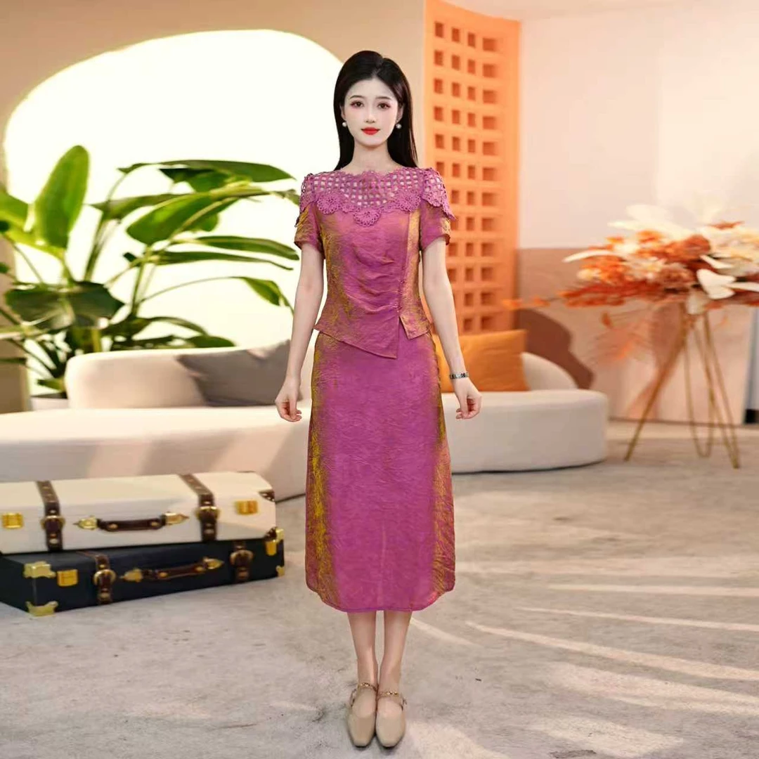 【SJYH1959】夏季新款套装裙两件套时尚优雅减龄洋气套装