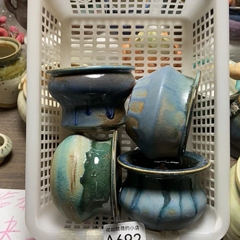 紫砂花盆武**1692微瑕品口径7到8左右