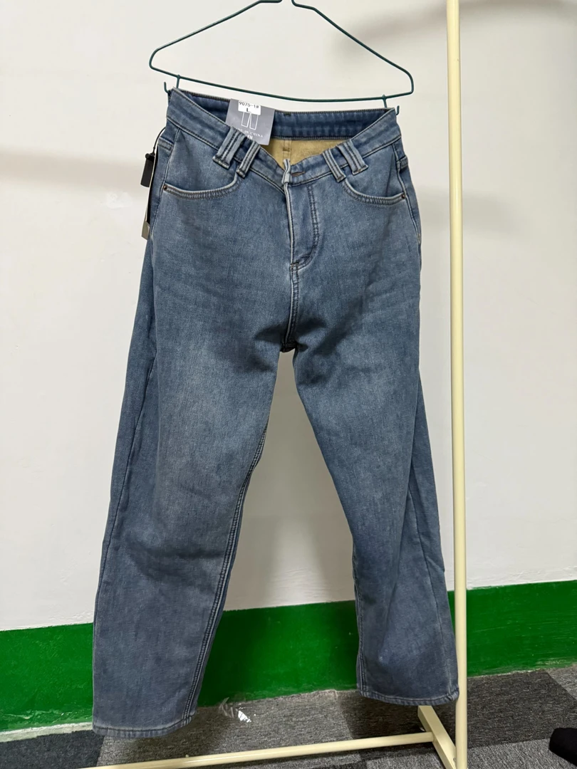 【9075-1】哈伦简欧风长裤中腰秋冬款牛仔裤水洗秋季休闲