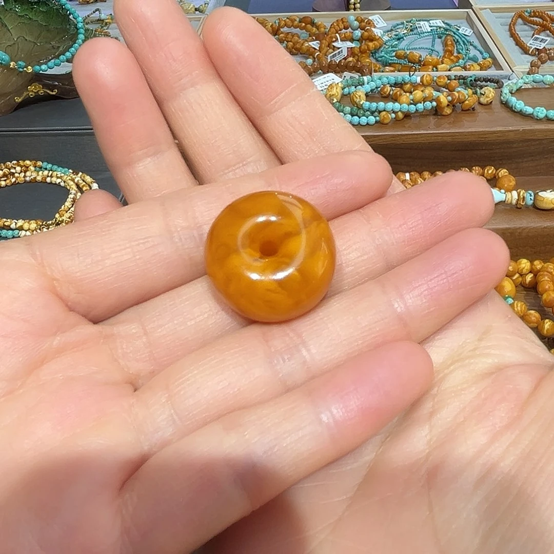 琥珀颈饰未镶嵌蜜蜡扣