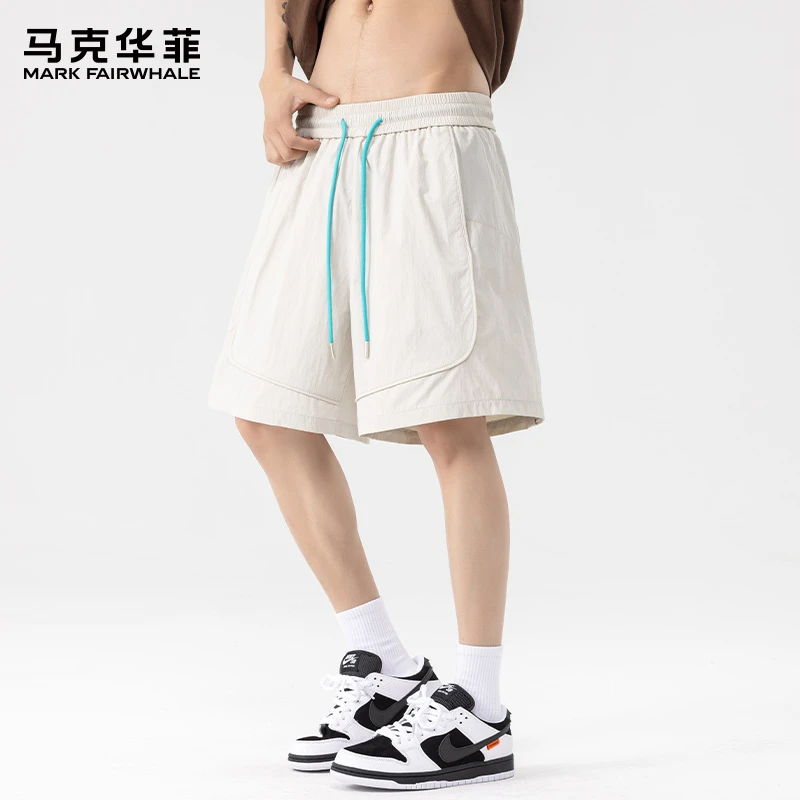 马克华菲冰丝休闲短裤男士2025新款夏季薄款宽松速干运动五分裤子