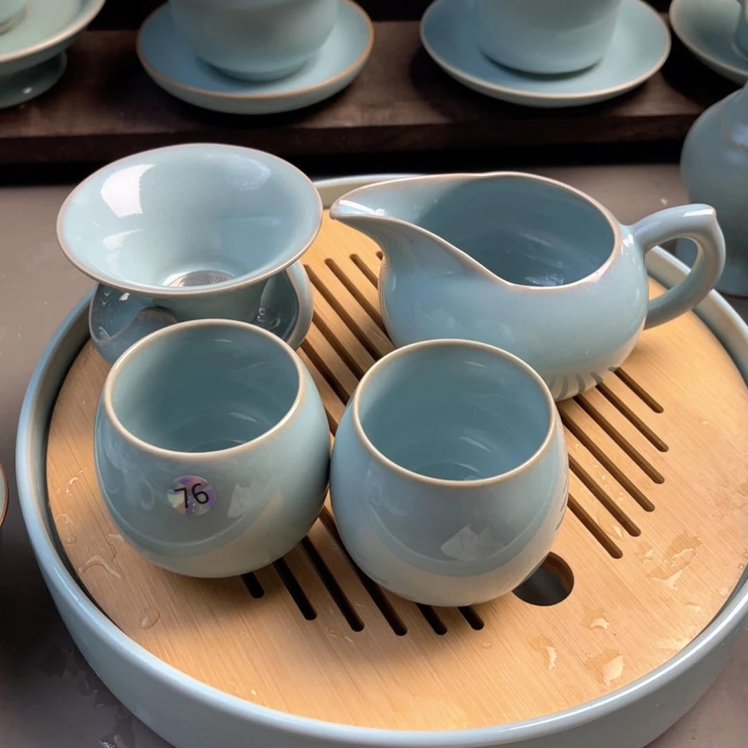 瓷天青釉公道茶楼遐