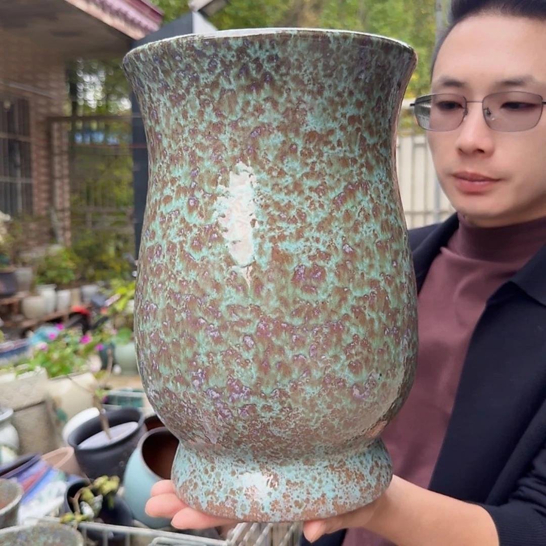 紫砂花盆口20高30（一个葫芦紫色