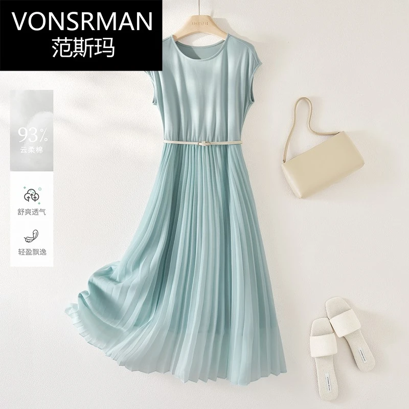 法式优雅无袖连衣裙女2025夏季时尚裙子高级感气质收腰显瘦长裙