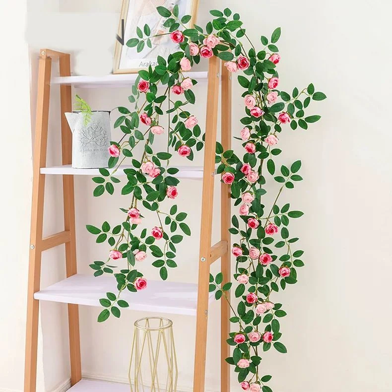 真玫瑰花藤条用于空调遮丑及客厅墙面装饰仿真花高级感逼真假花