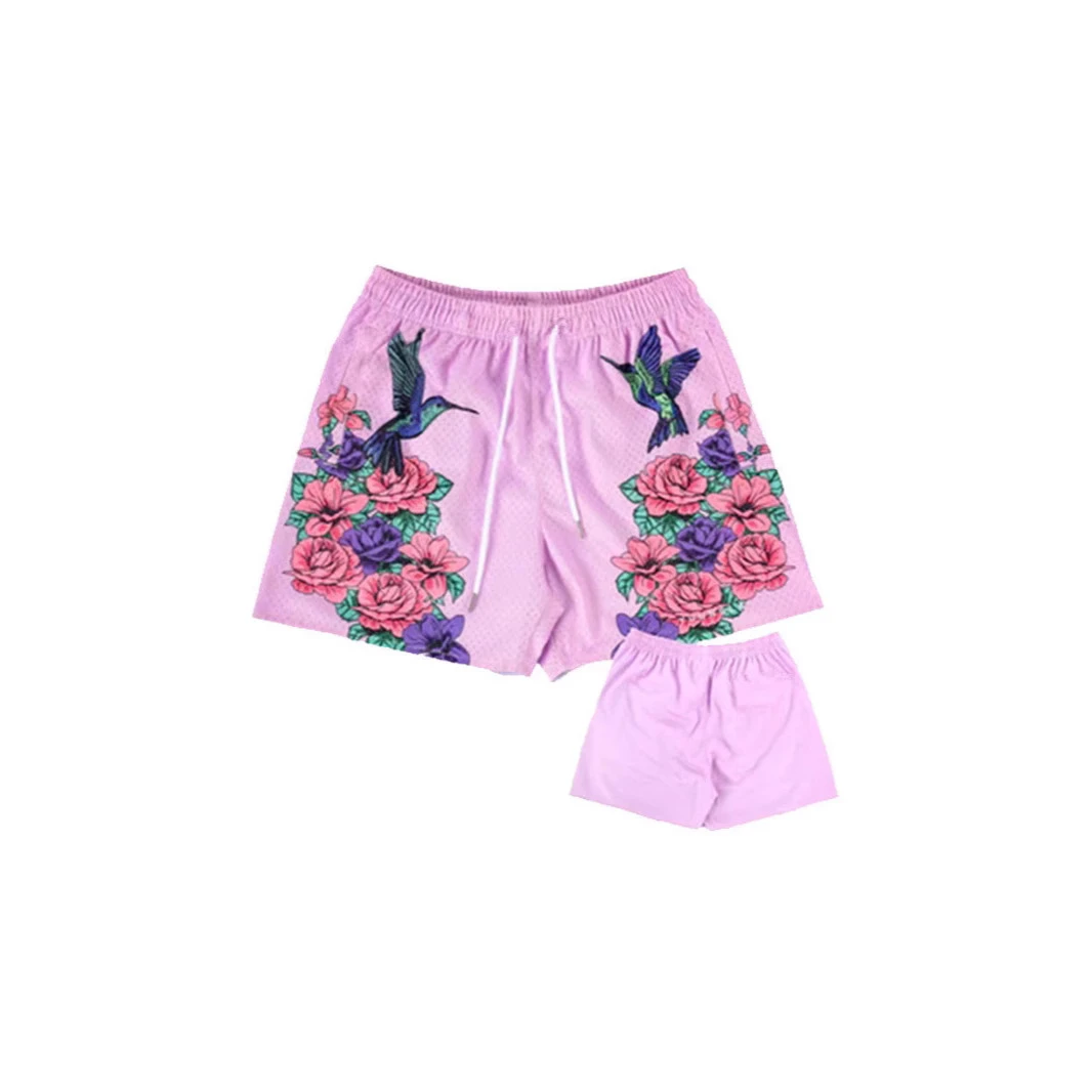 男士短裤夏季薄款宽松潮牌沙滩五分裤卫裤篮球跑步美式休闲中裤男