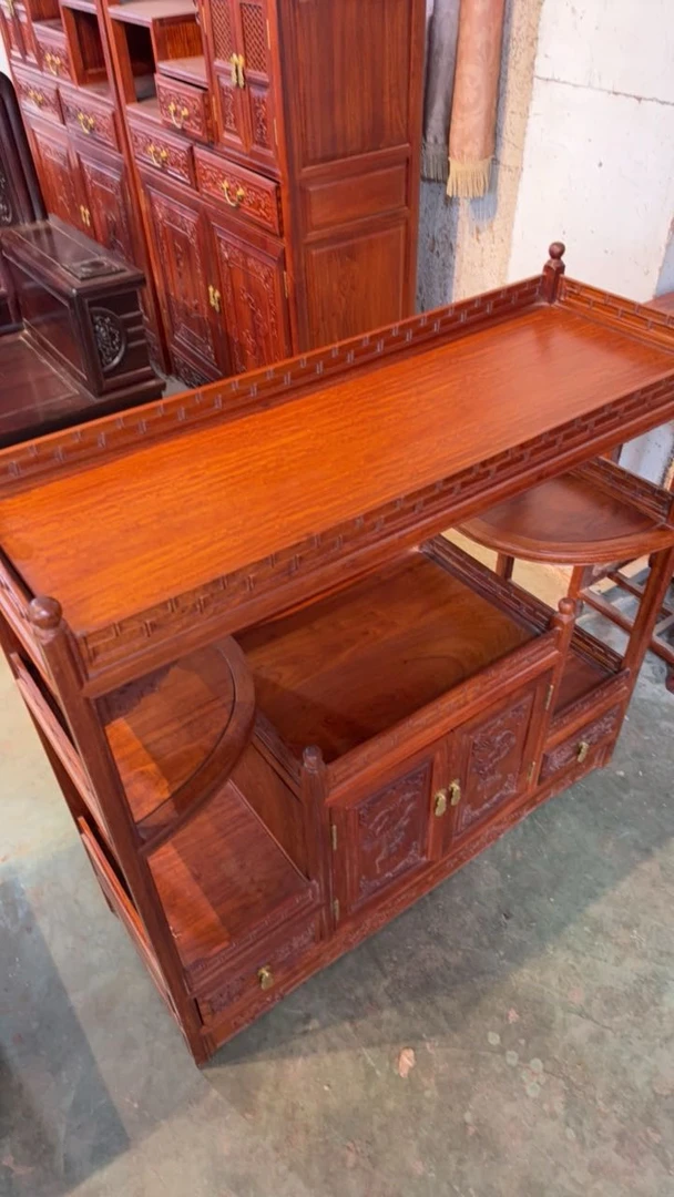 缅花餐边柜 茶水柜 大果紫檀