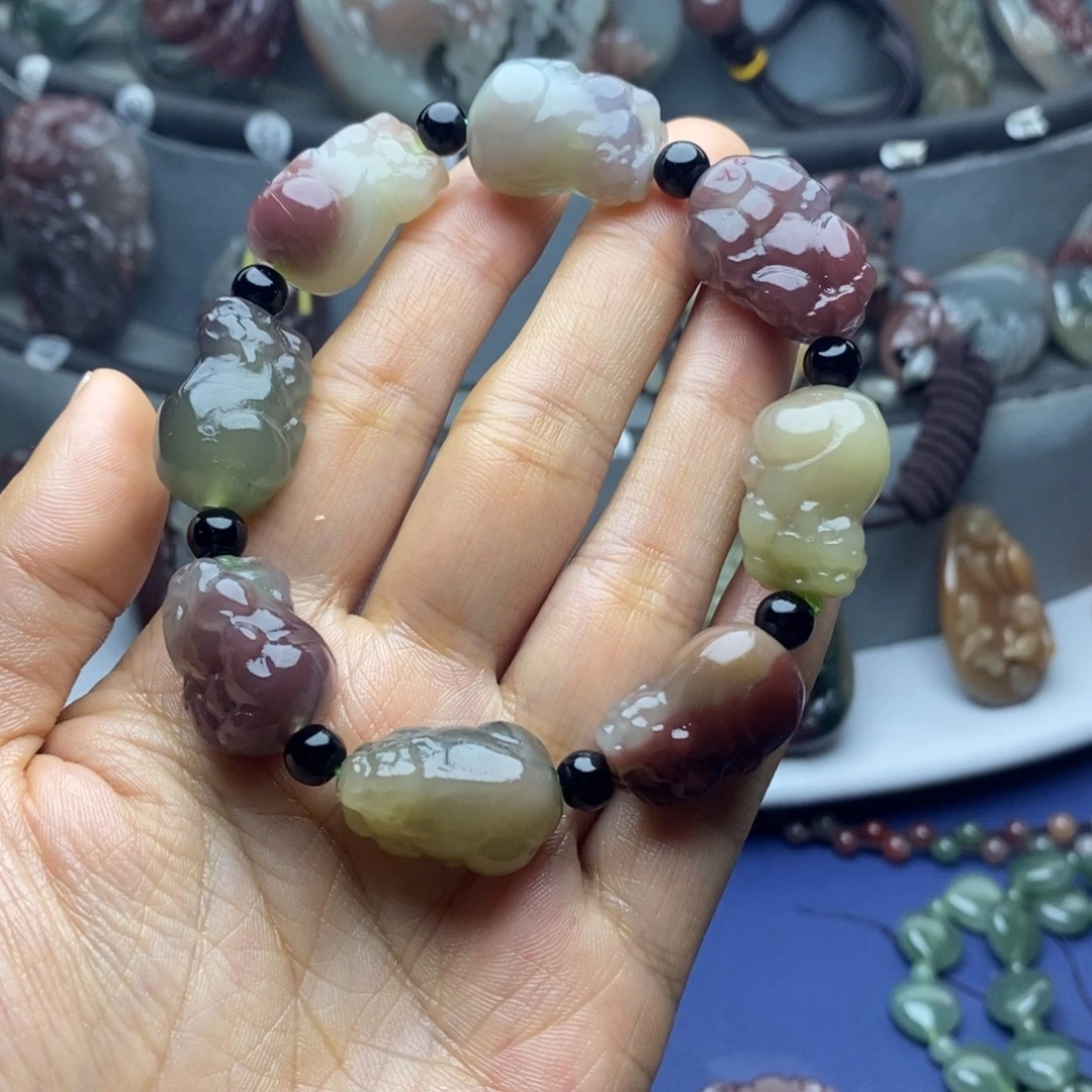 路***平玛瑙/玉髓未镶嵌吊坠(不含链)