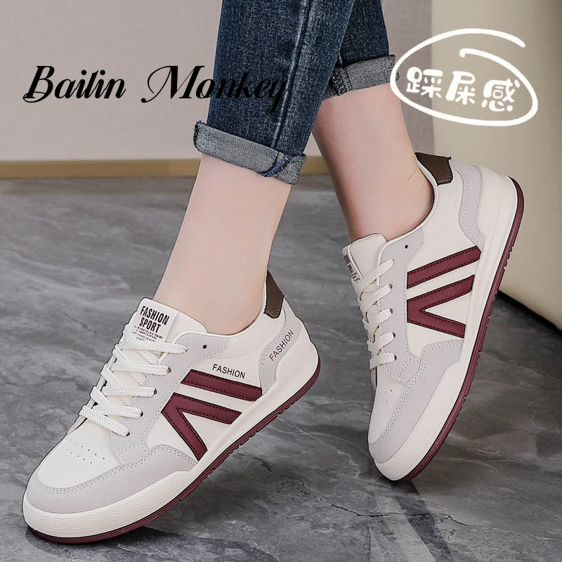 品牌轻便平底小白鞋女2025新款春季软底不累脚休闲防滑软底运动鞋