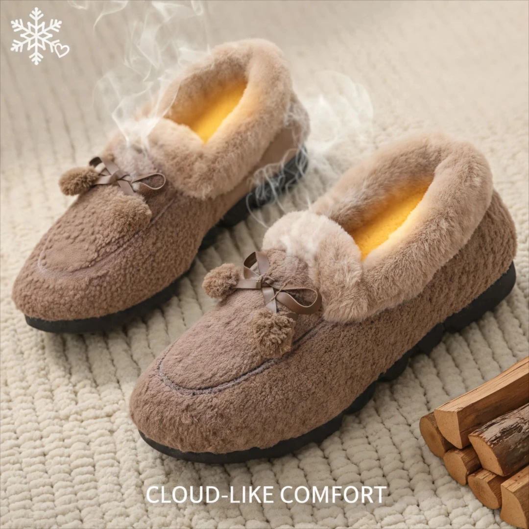 加绒防滑加厚保暖百搭软底外穿秋冬女士韩版豆豆鞋2023年冬季上市