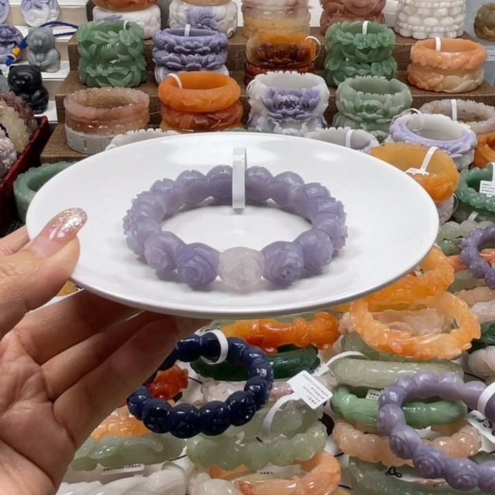 夢***影石英质玉未镶嵌手镯