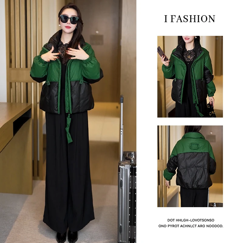 时尚潮流长袖棉服女2025年冬季新款高级感减龄遮肉加棉加厚上衣潮