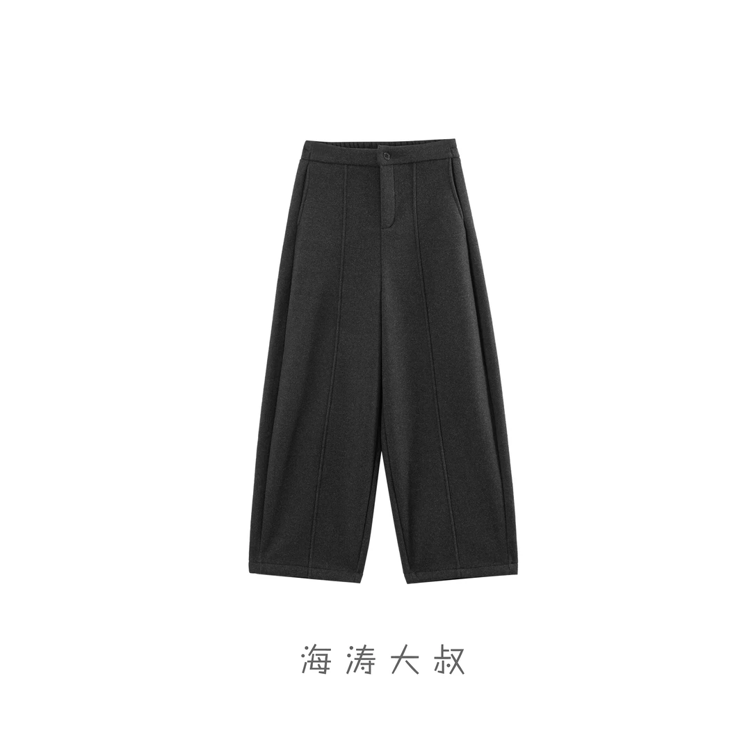 【海涛大叔】「三吋时光」秋冬加厚中缝剪裁显瘦毛呢裤