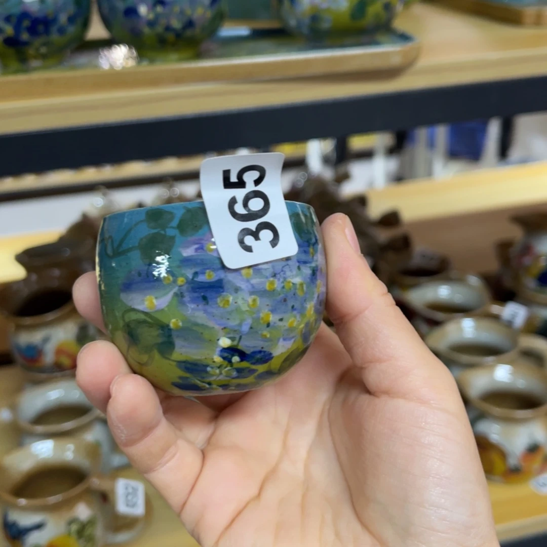 杯格**天素浅陶瓷手工手绘