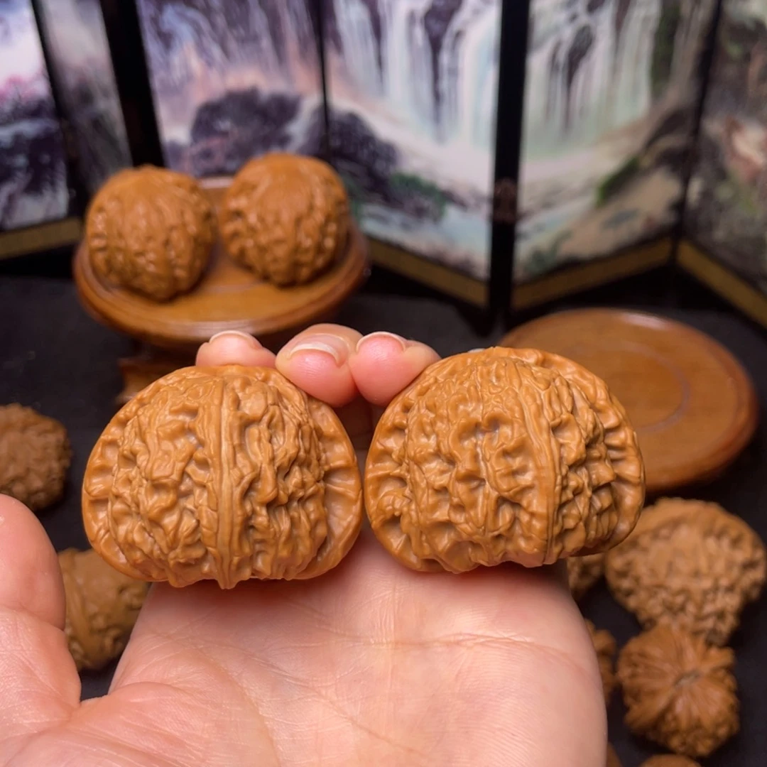 文玩核桃把件45球白