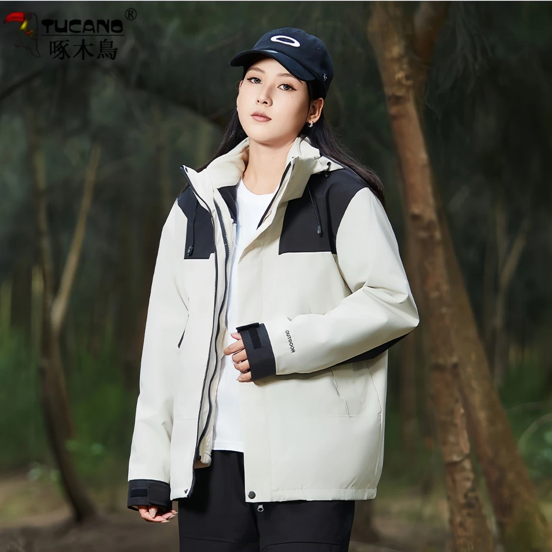 夹克秋冬男女通用防风防水透气可拆卸三合一外套登山服