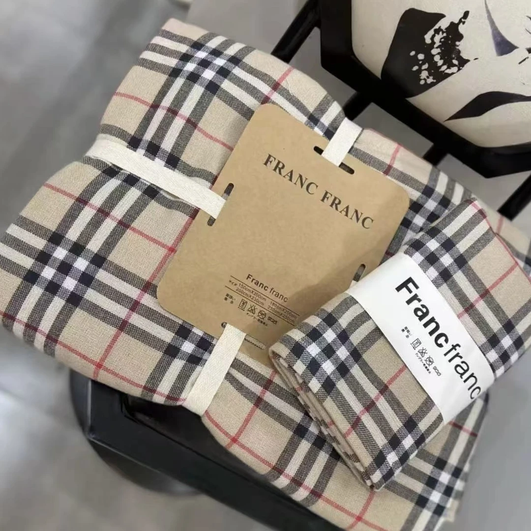 日式无印风经典格子纯棉毛巾外贸品牌浴巾巴宝英伦吸水浴巾毛巾