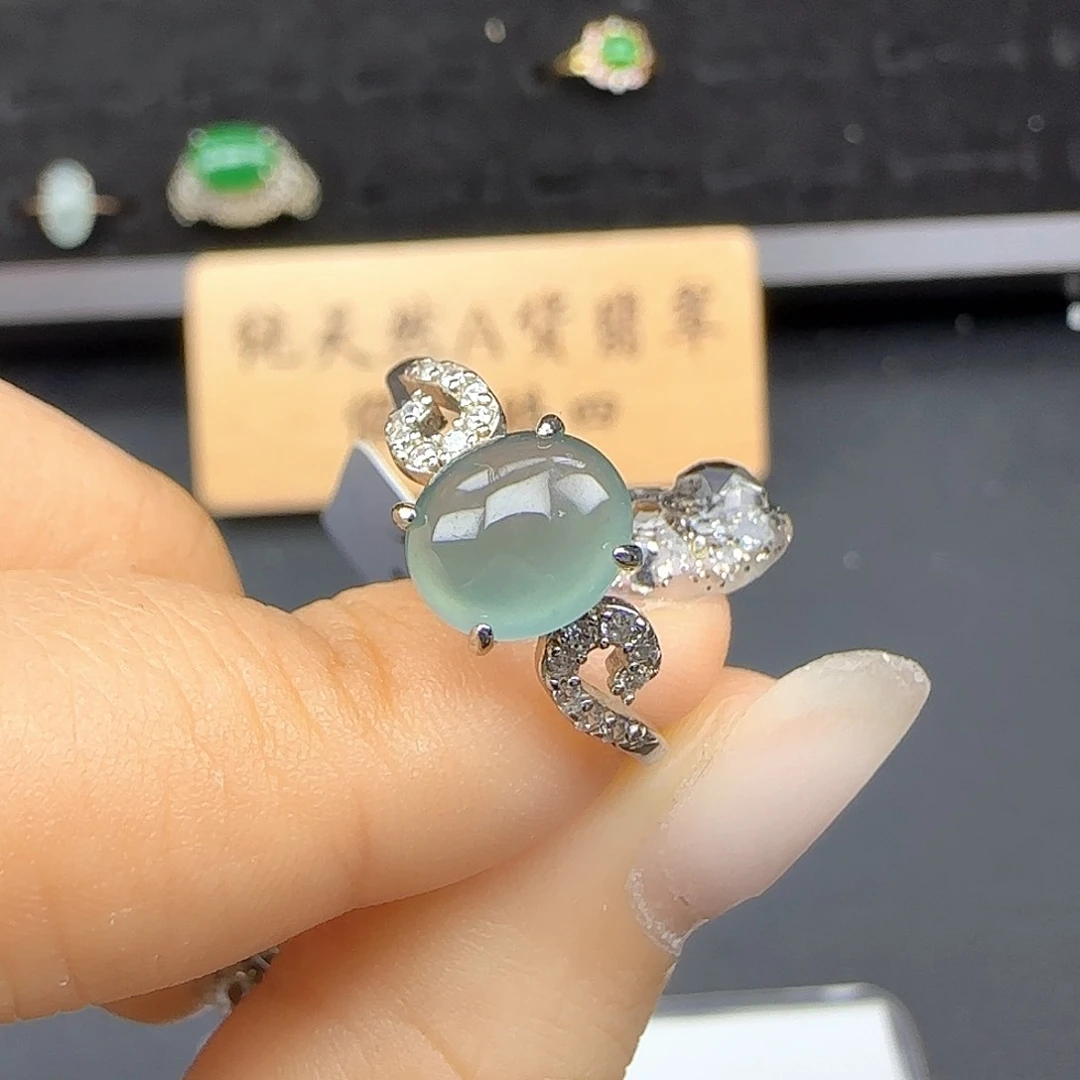 银S925镶嵌戒指翡翠