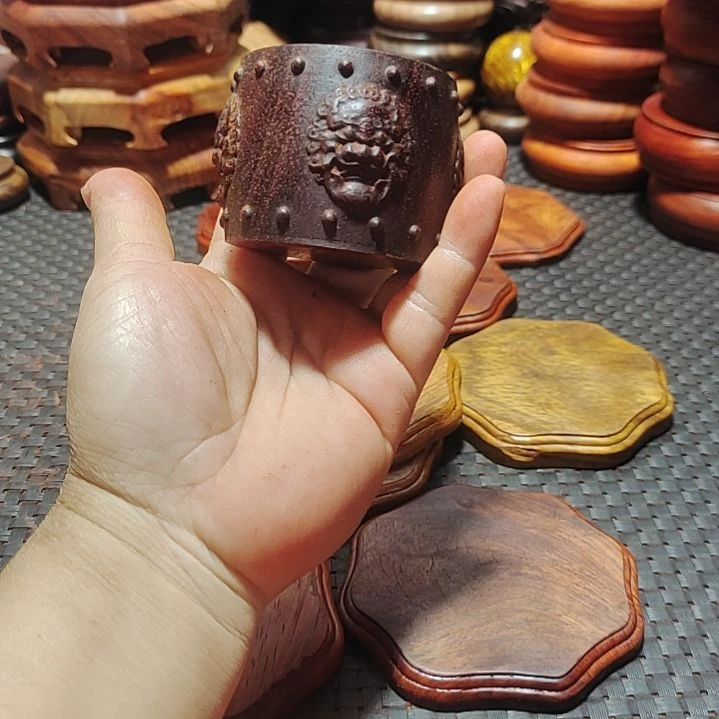 甘*金邵氏紫檀红花梨小圆底座