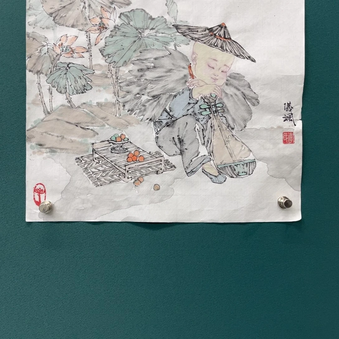 国画艺术家真人手绘