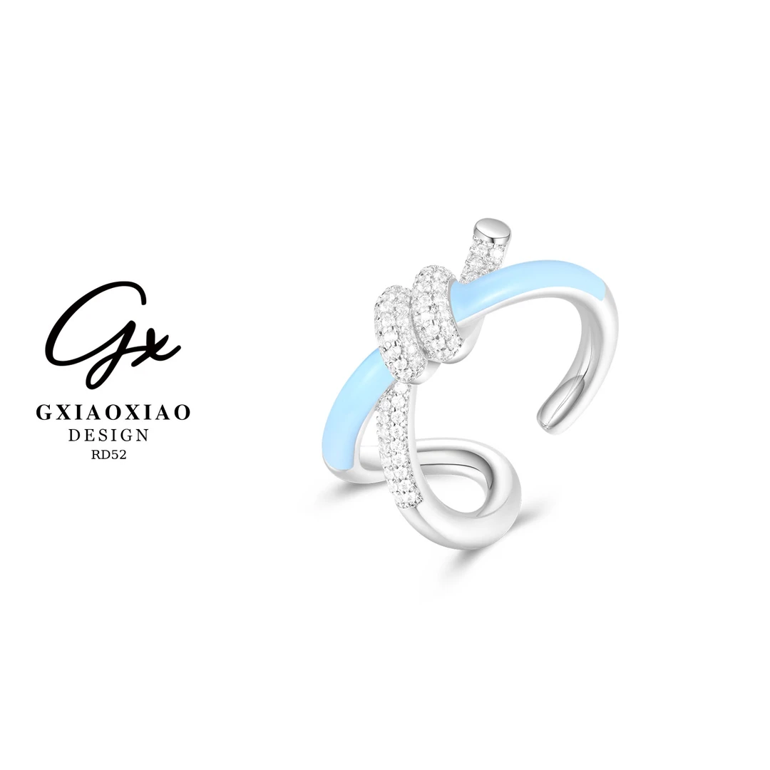 G XIAOXIAO 镀K金 【海盐薄荷】轻奢高级感绳结戒指 RD52