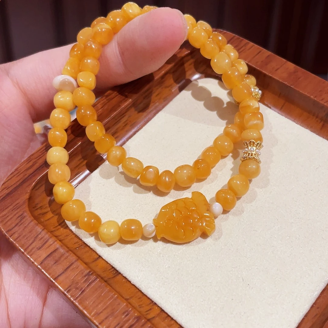 未镶嵌蜜蜡手链手串