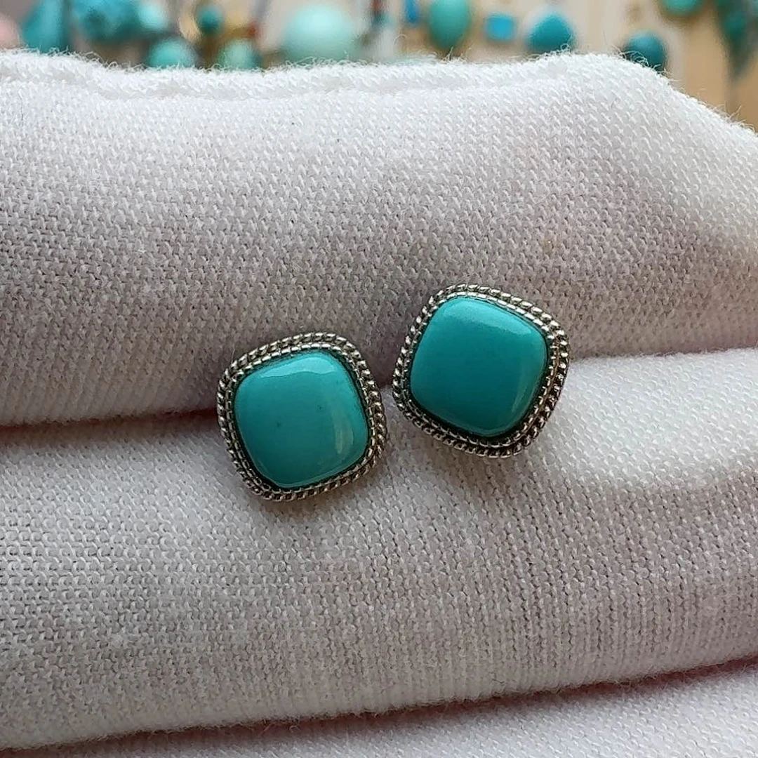 绿松石珠宝奇石银S925镶嵌