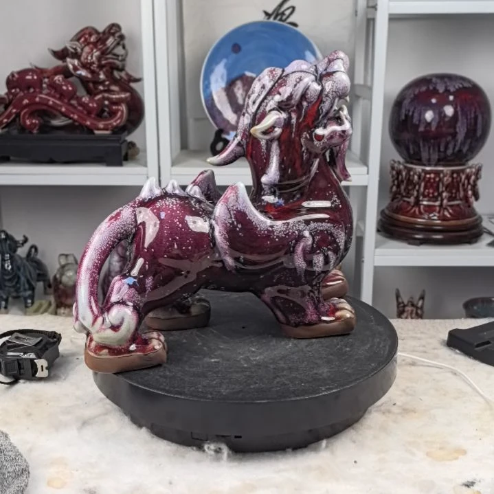 摆件钧瓷摆件神後鎮鈞瓷，貔貅