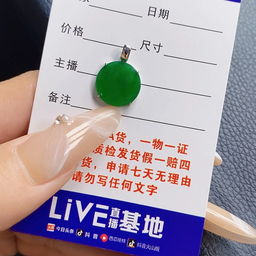 达***园翡翠18K金镶嵌颈饰翡翠