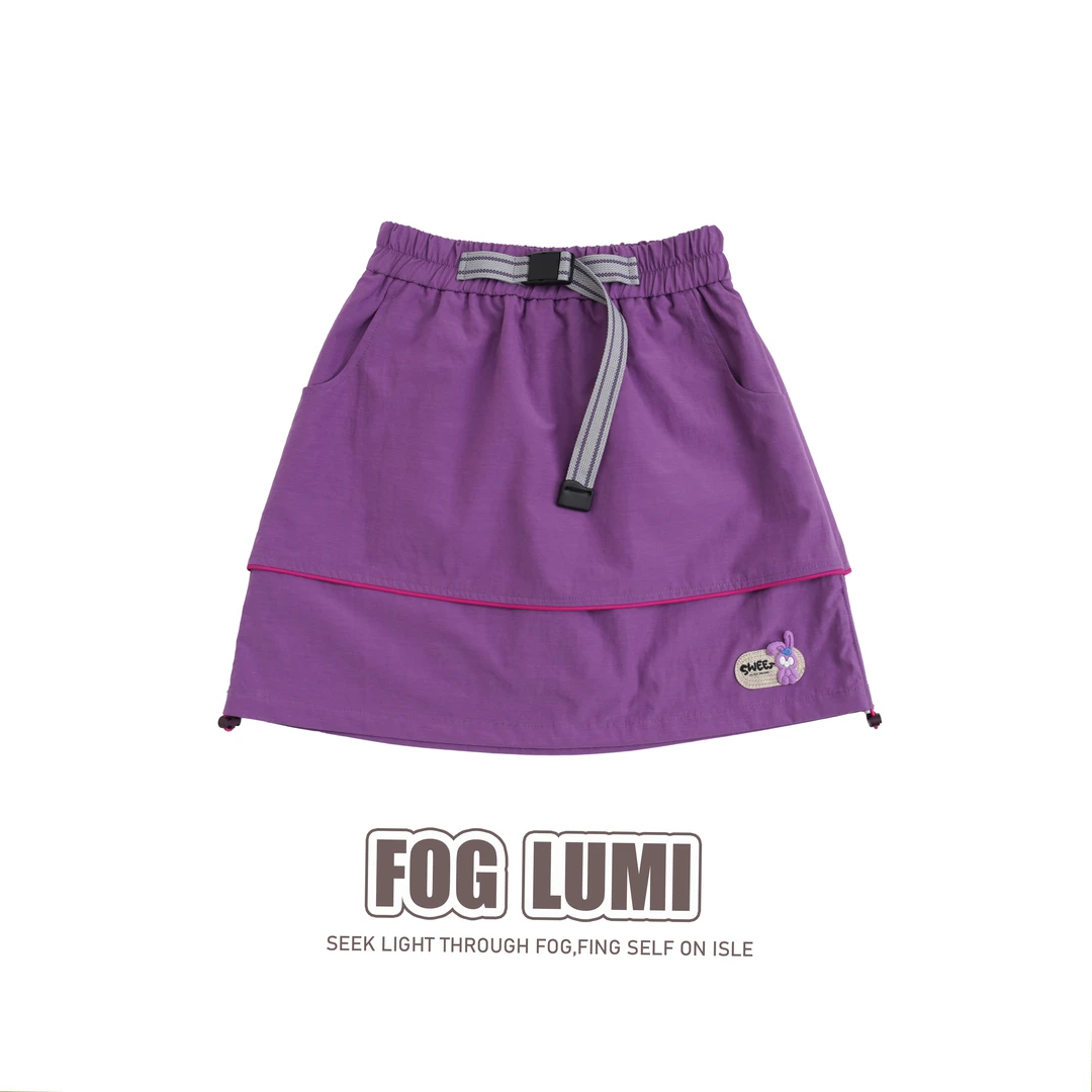 女童短裤裙半身裙女儿装亲子裙裤夏季户外运动自带打底裤防走光