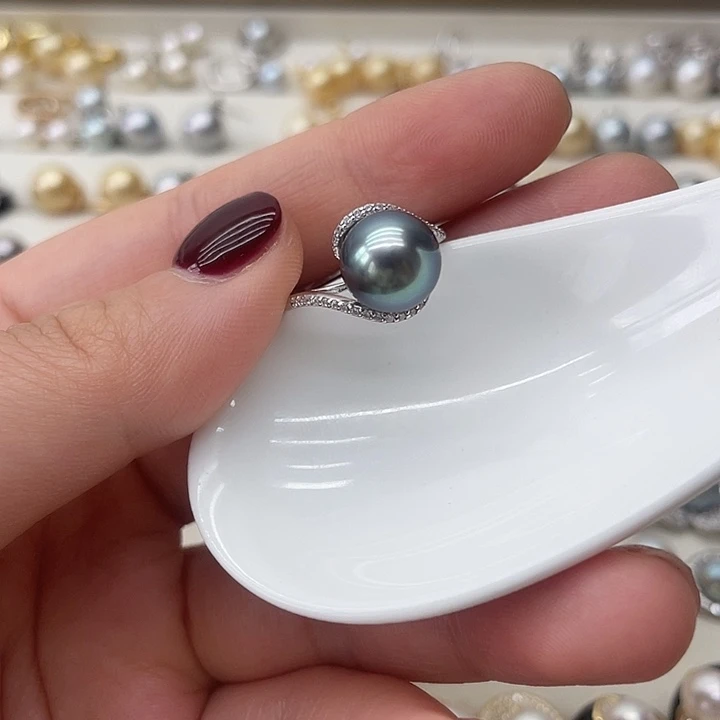 海水珍珠戒指银S925镶嵌