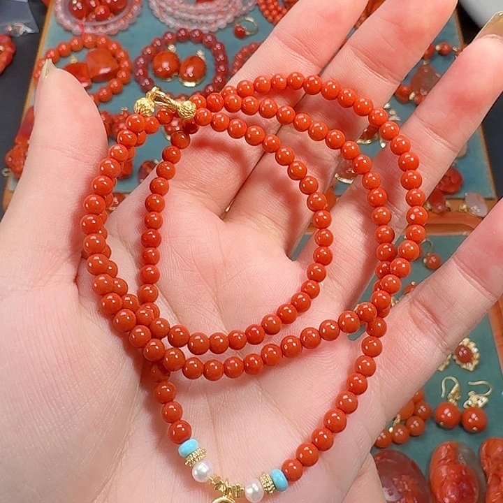 南红玛瑙未镶嵌55长万能链4+