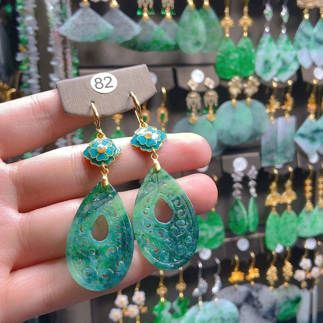 翡翠未镶嵌耳饰翡翠